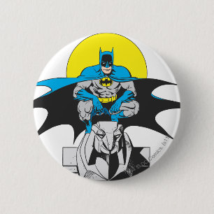 Batman Perches op steenleeuw Ronde Button 5,7 Cm