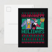 Batman | Prettig Vakantie Joker & Harley Quinn Feestdagenkaart (Voorkant / Achterkant)