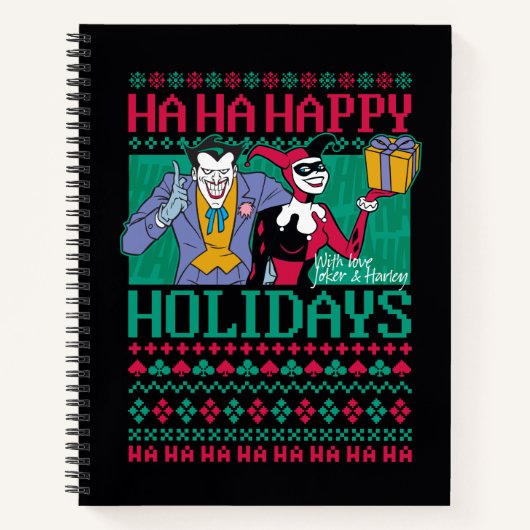 Batman | Prettige feestdagen Joker en Harley Quinn Notitieboek (Voorkant)