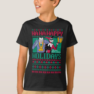 Batman   Prettige feestdagen Joker en Harley Quinn T-shirt
