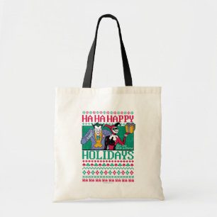 Batman Prettige feestdagen Joker en Harley Quinn Tote Bag
