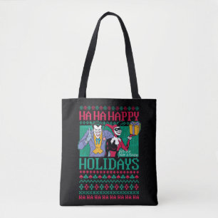 Batman   Prettige feestdagen Joker en Harley Quinn Tote Bag