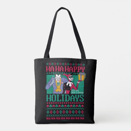 Batman | Prettige feestdagen Joker en Harley Quinn Tote Bag (Achterkant)
