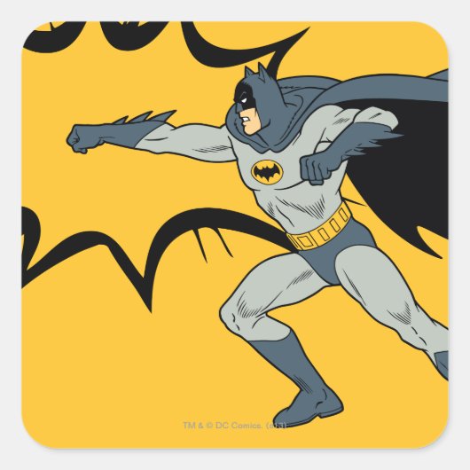Batman Punch Vierkante Sticker (Voorkant)