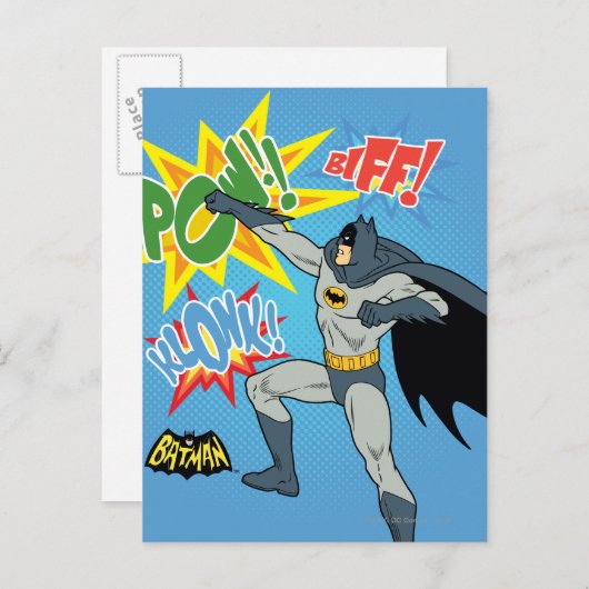 Batman Punching Graphic Briefkaart (Voorkant / Achterkant)