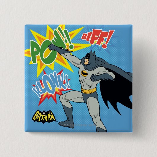 Batman Punching Graphic Vierkante Button 5,1 Cm (Voorkant)