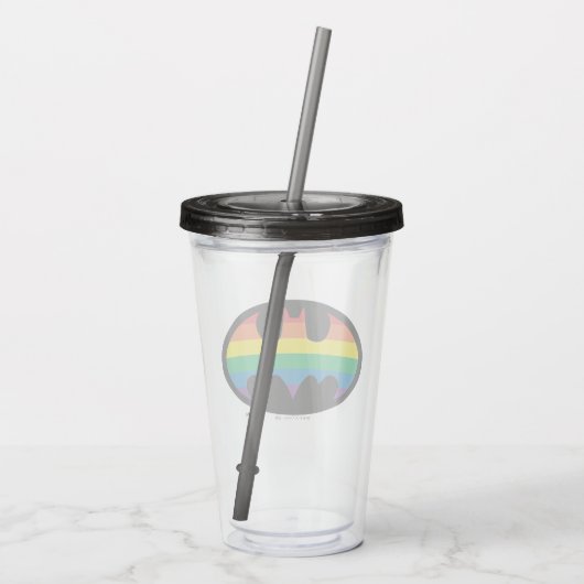Batman Rainbow Logo Acryl Drinkbeker (Achterkant)