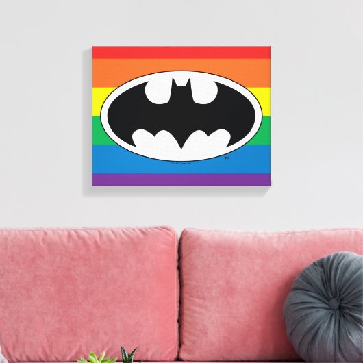 Batman Rainbow Logo Canvas Afdruk (Insitu (Woonkamer))