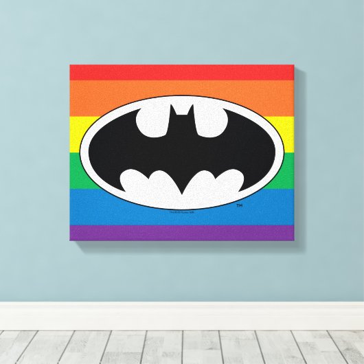 Batman Rainbow Logo Canvas Afdruk (Insitu (Houten vloer))