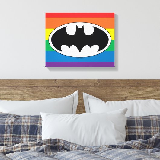 Batman Rainbow Logo Canvas Afdruk (Insitu (Slaapkamer))