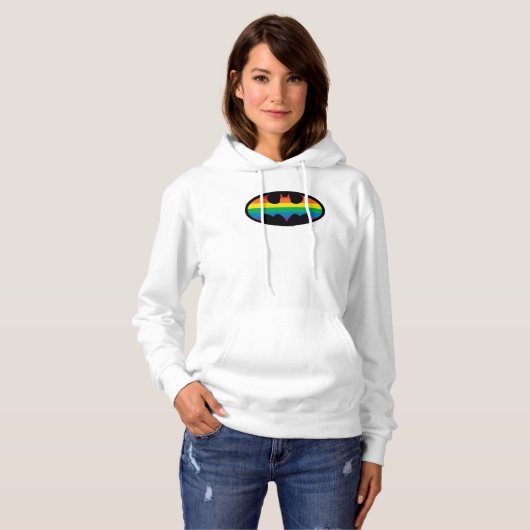 Batman Rainbow Logo Hoodie (Voorkant volledig)