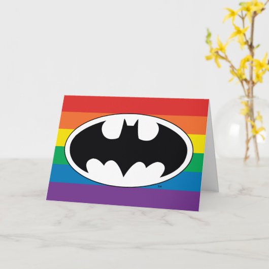 Batman Rainbow-Logo Kaart (Gele Bloem)