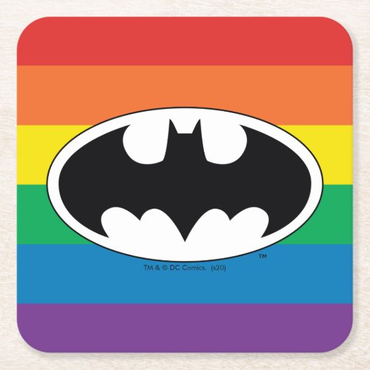 Batman Rainbow Logo Kartonnen Onderzetters (Voorkant)