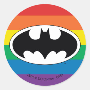 Batman Rainbow Logo Ronde Sticker