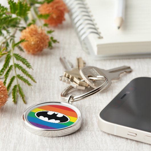 Batman Rainbow Logo Sleutelhanger (Zijkant)