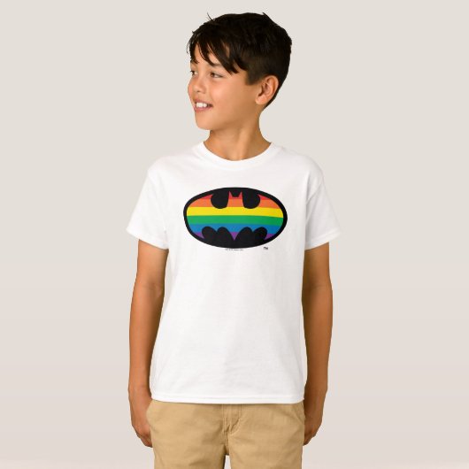 Batman Rainbow Logo T-shirt (Voorkant volledig)