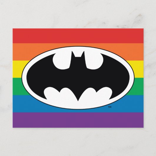 Batman Rainbow Logo Uitnodiging Briefkaart (Voorkant)