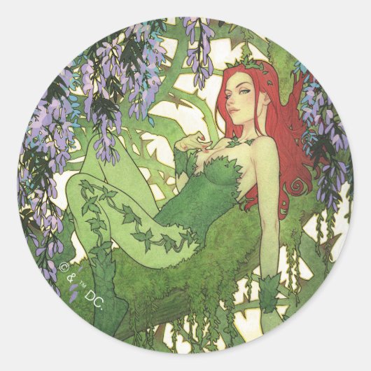 Batman Rebirth Poison Ivy Cover Illustration Ronde Sticker (Voorkant)