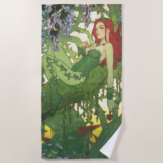 Batman Rebirth Poison Ivy Cover Illustration Strandlaken (Voorkant)