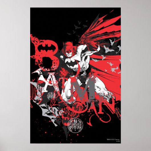 Batman Red en Black Collage Poster (Voorkant)