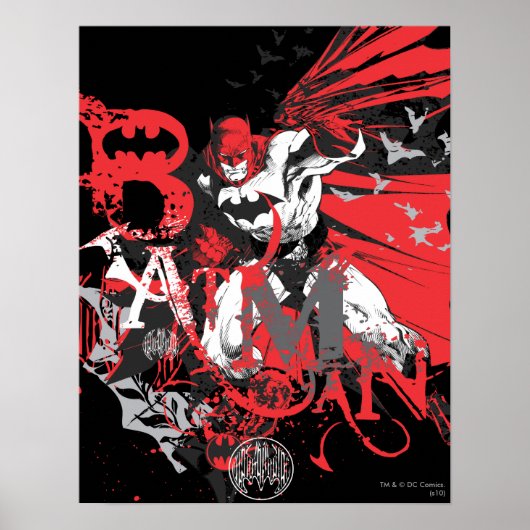 Batman Red en Black Collage Poster (Voorkant)