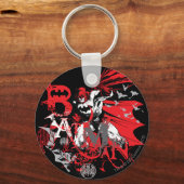 Batman Red en Black Collage Sleutelhanger (Voorkant)