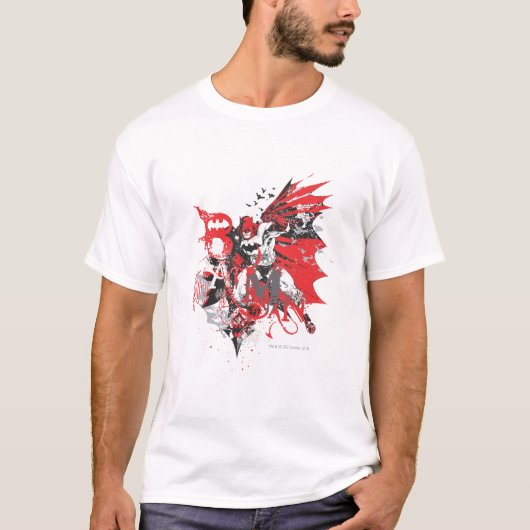 Batman Red en Black Collage T-shirt (Voorkant)