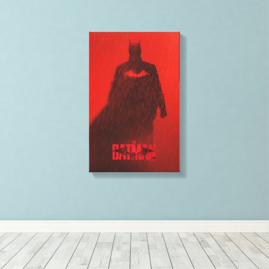 Batman Red Rain Theatrisch Poster Grafisch Canvas Afdruk (Insitu (Houten vloer))