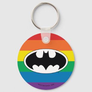 Batman Regenboog Logo Sleutelhanger