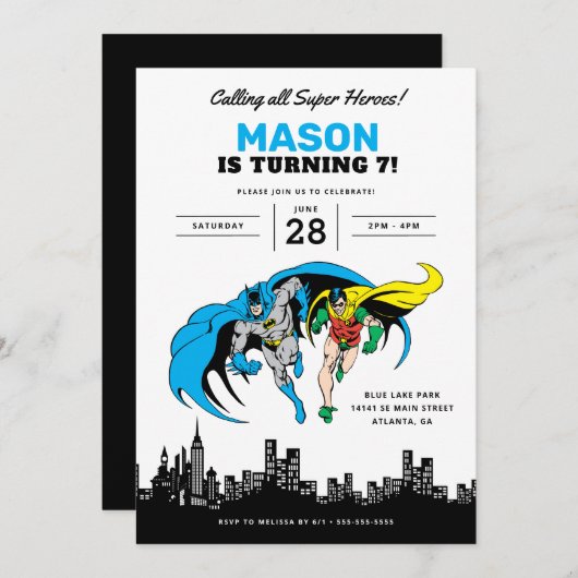 Batman & Robin - Gotham City Birthday Kaart (Voorkant / Achterkant)