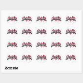 Batman | Rode en zwarte Logo Ronde Sticker (Vel)