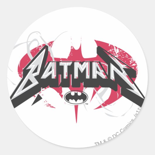 Batman | Rode en zwarte Logo Ronde Sticker (Voorkant)