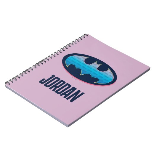 Batman | Roze & Blauwe Symbool Notitieboek (Linkerzijde)