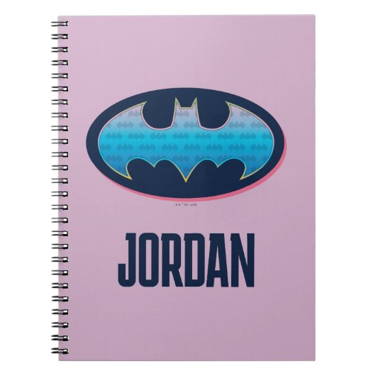 Batman | Roze & Blauwe Symbool Notitieboek (Voorkant)