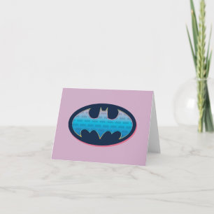 Batman Roze & Blauwe Symbool Notitiekaartje
