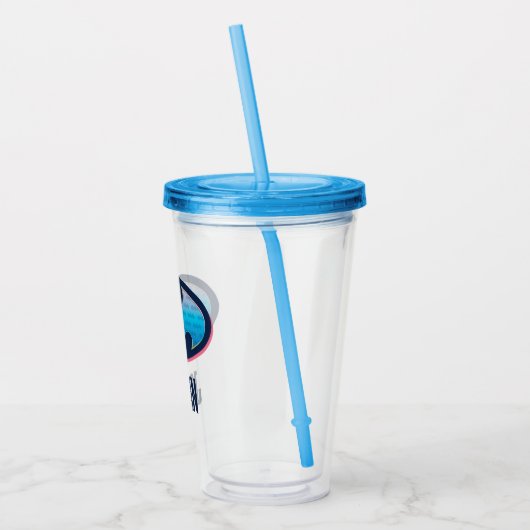 Batman | Roze en blauw symbool Acryl Drinkbeker (Links)