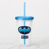 Batman | Roze en blauw symbool Acryl Drinkbeker (Voorkant)