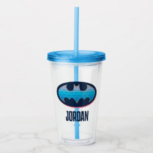 Batman Roze en blauw symbool Acryl Drinkbeker