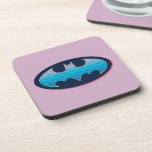 Batman   Roze en blauw symbool Bier Onderzetter