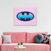 Batman | Roze en blauw symbool Canvas Afdruk (Insitu (Woonkamer))