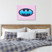 Batman | Roze en blauw symbool Canvas Afdruk (Insitu (Slaapkamer))