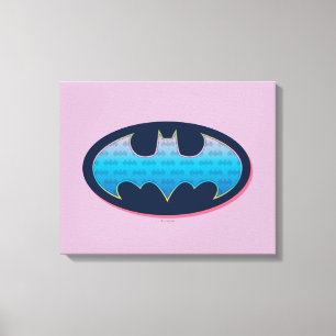 Batman Roze en blauw symbool Canvas Afdruk