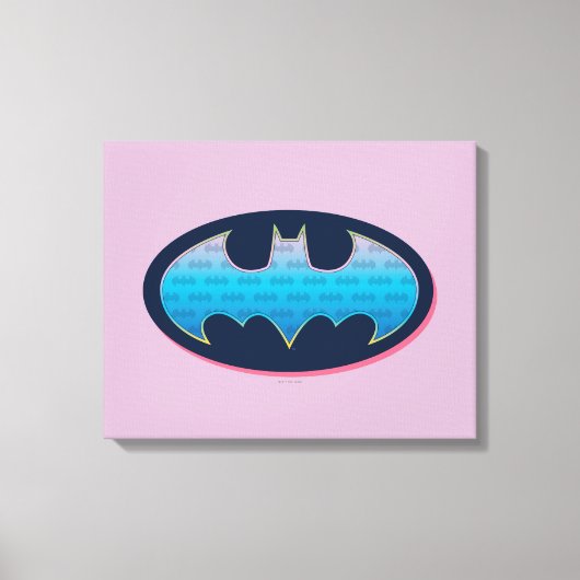 Batman | Roze en blauw symbool Canvas Afdruk (Voorkant)