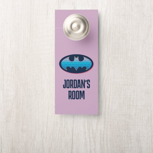 Batman | Roze en blauw symbool Deurhanger (Op knop)