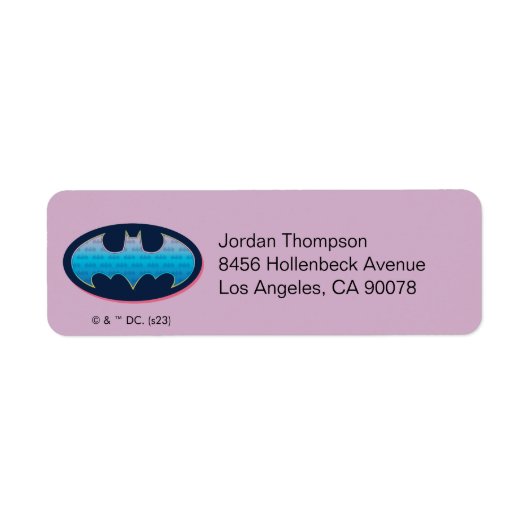 Batman | Roze en blauw symbool Etiket (Voorkant)