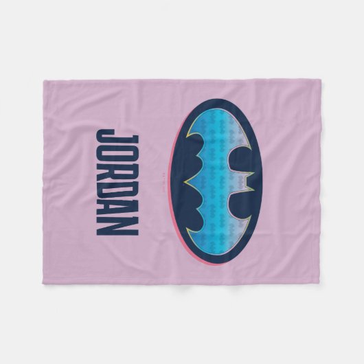 Batman | Roze en blauw symbool Fleece Deken (Voorkant (Horizontaal))