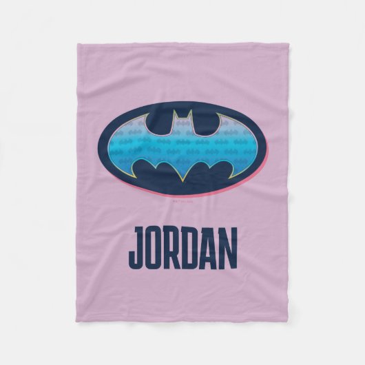 Batman | Roze en blauw symbool Fleece Deken (Voorkant)