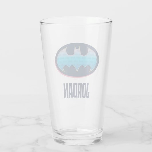 Batman | Roze en blauw symbool Glas (Achterkant)