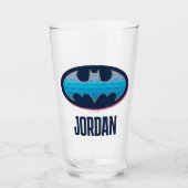 Batman | Roze en blauw symbool Glas (Voorkant)