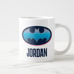 Batman   Roze en blauw symbool Grote Koffiekop
